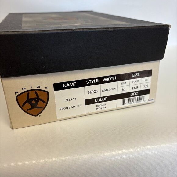 Ariat Mules Womens Rattan Brown Leather Woven Slip On Comfort Clogs - Picture 6 of 6